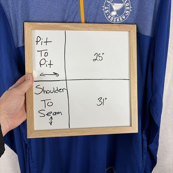 St. Louis Blues NHL 1/4 Zip Blue Pullover Tech Shirt Jacket Men's Size XL NWT - Picture 6 of 6